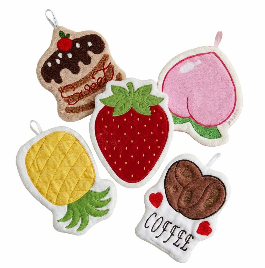 Cute Fruit Embroidered Hand Towels